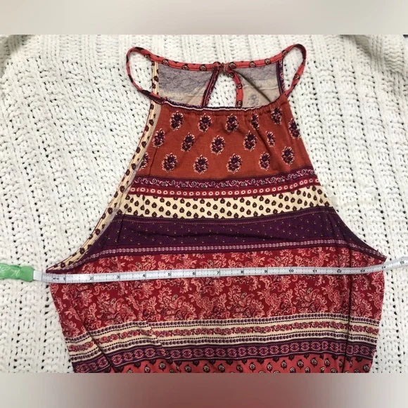 SOLD American Eagle XXS Soft & Sexy Pink Burgundy Floral Maxi Dress - Picture 7 of 14